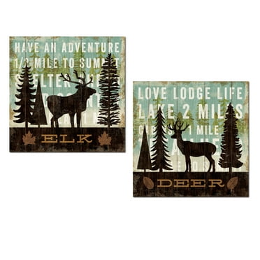 14X18 Michael Mullan Folk Lodge Deer II Removable Wall Art Mural 14X18 Michael Mullan Folk Lodge Deer II Removable Wall Art Mural